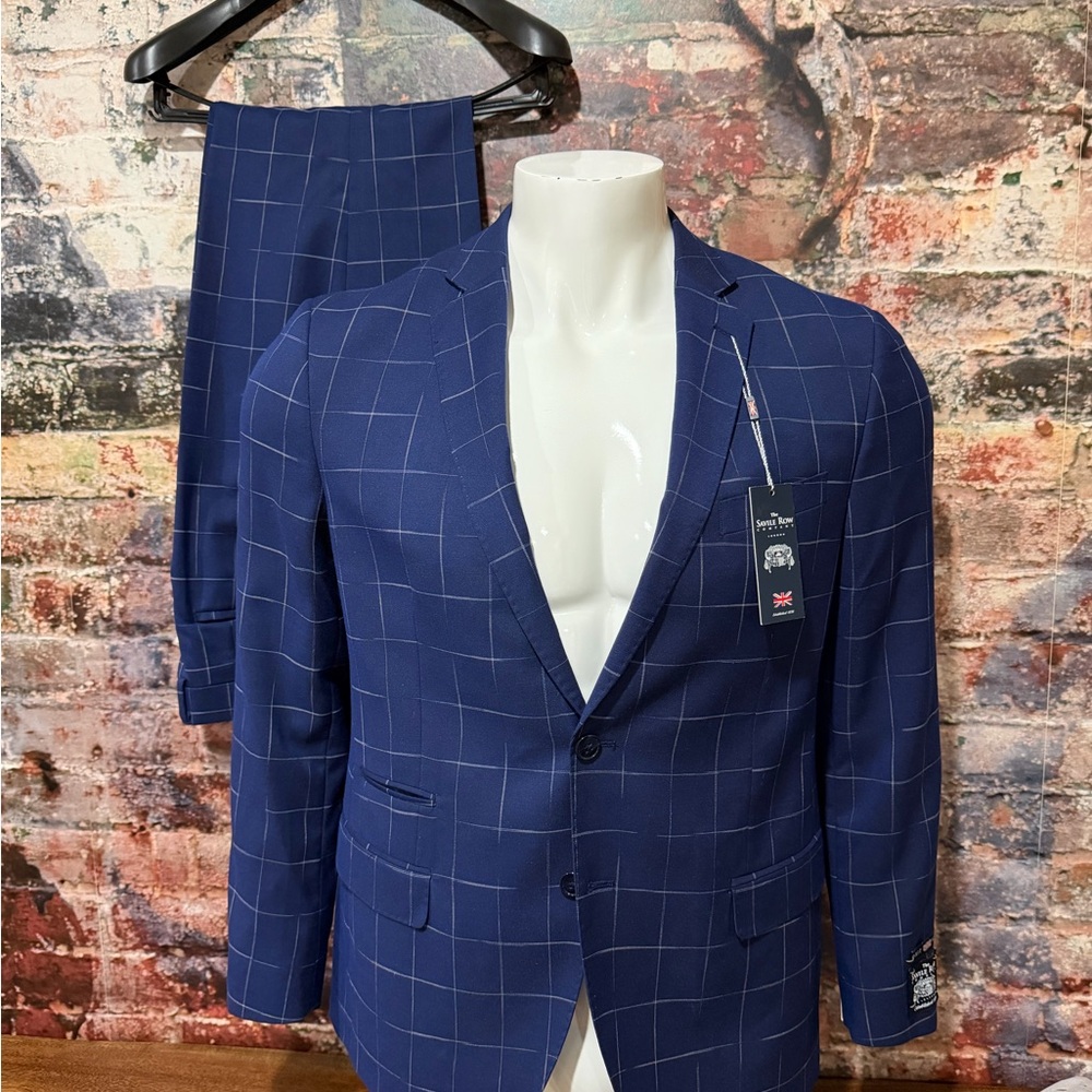 Savile Row Blue Checkered Suit Jacket